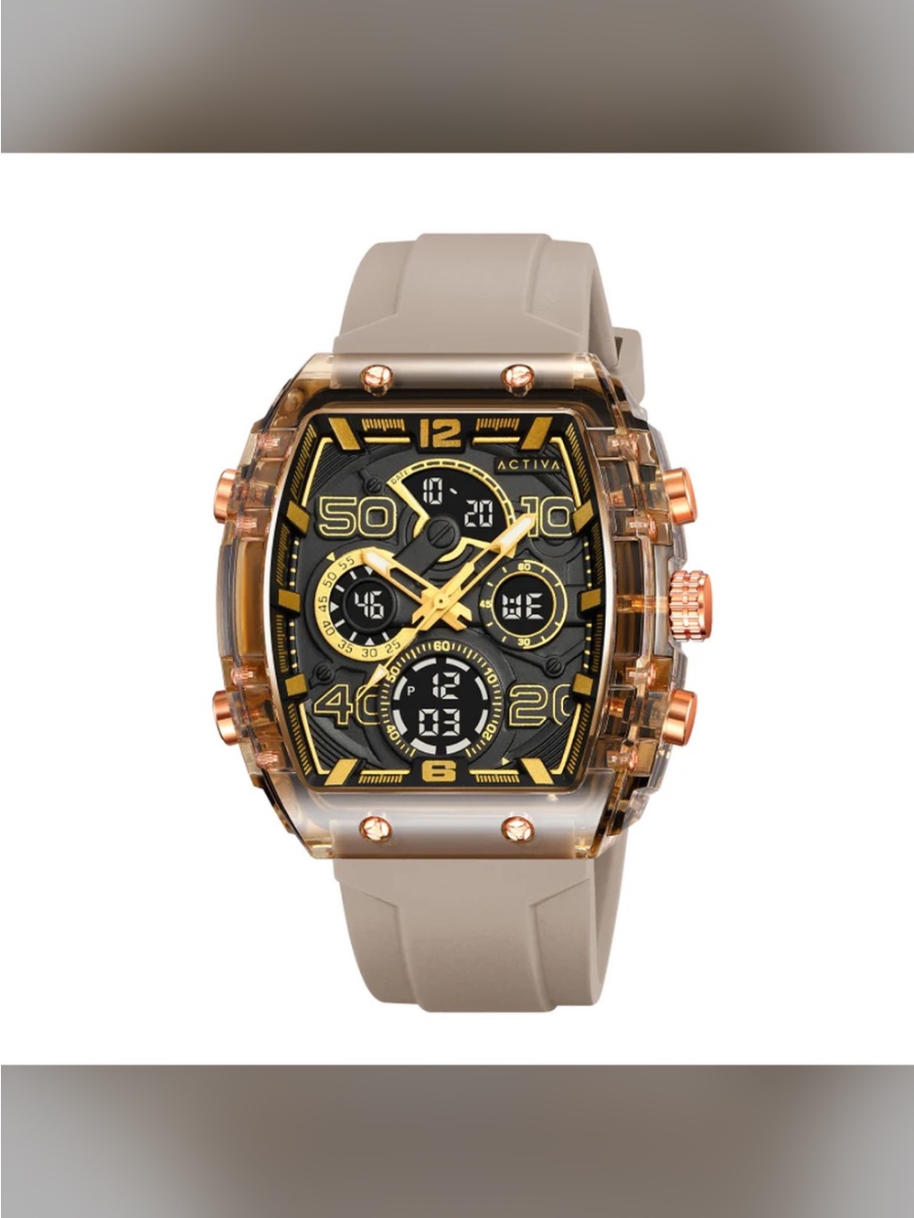 Activa X Invicta Digital Essentials Men's Watch - 45mm. Apricot (ACW8109-007)